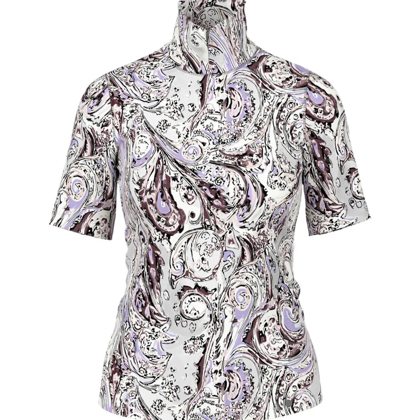 Baumwoll-t-shirt mit stehkragen
