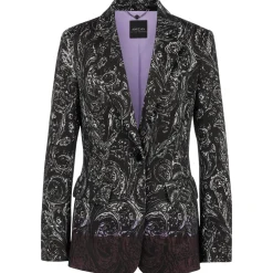 Blazer mit allover-print aus scuba-jersey