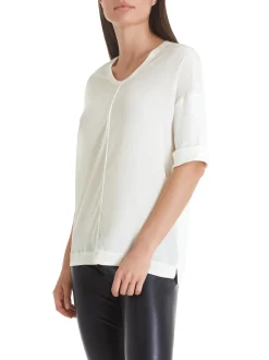 Blusenshirt aus Material-Mix