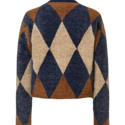 Cardigan mit rhomben-muster