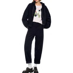 Cordjacke mit kapuze