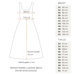 Dirndl ohne Schürze 80cm