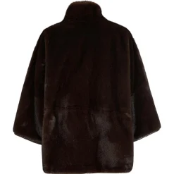 Fake Fur Mantel Moos