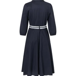 Hemdblusenkleid mit streifengürtel