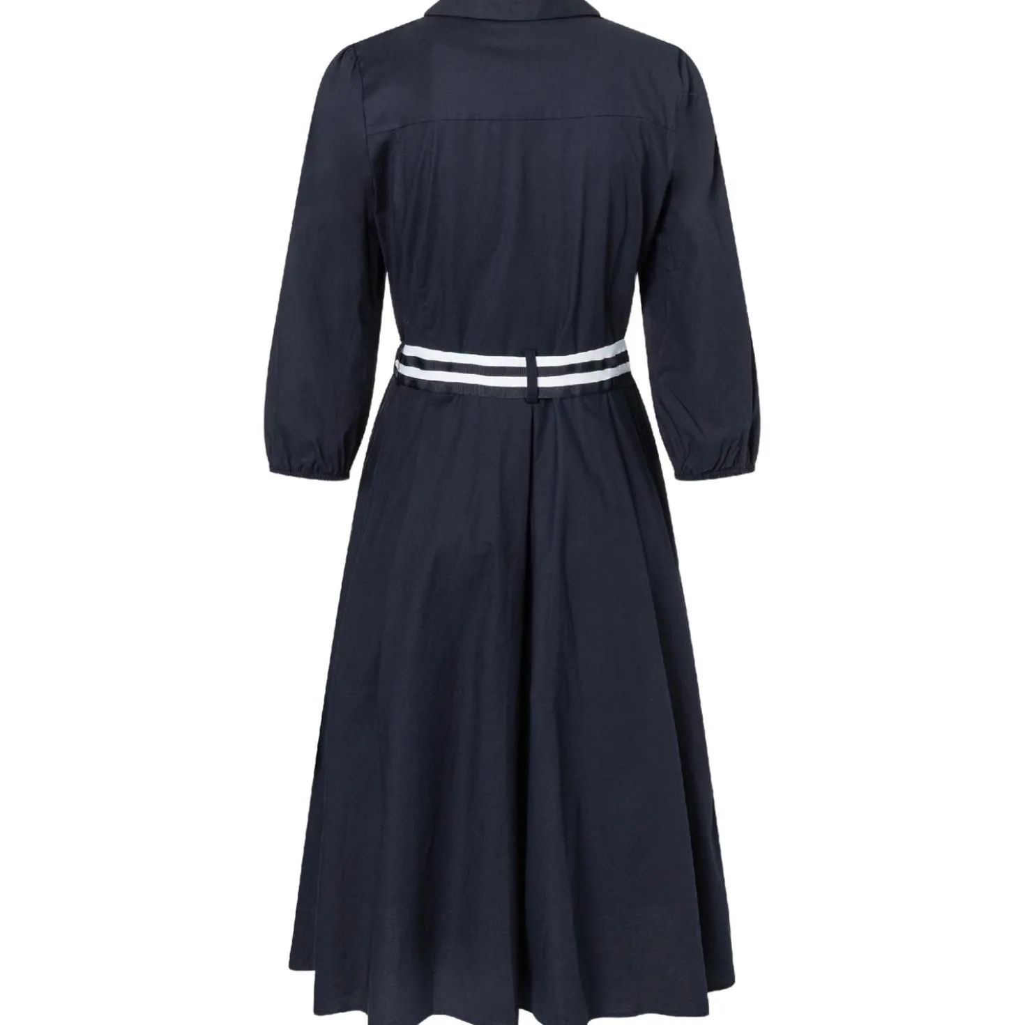 Hemdblusenkleid mit streifengürtel
