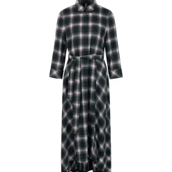 Karo-hemdkleid mit bindegürtel