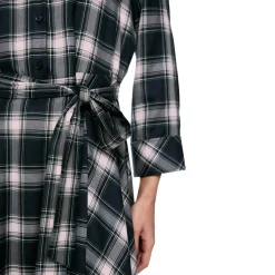 Karo-hemdkleid mit bindegürtel