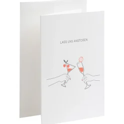 Karte Letterpress - Lass uns Anstoßen