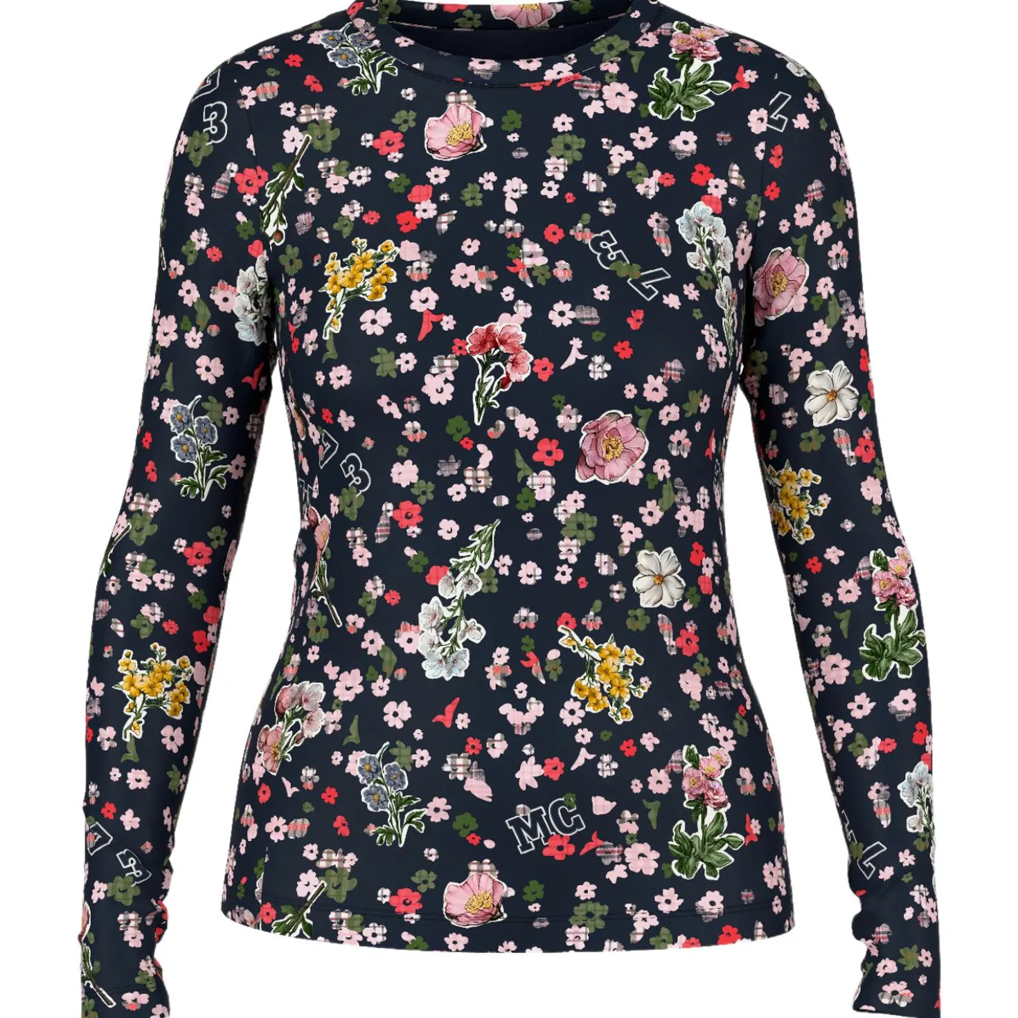 Langarm-shirt mit floralem allover-print
