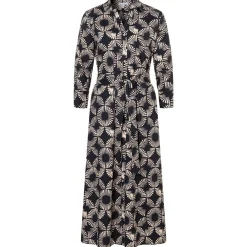 Langes hemdblusenkleid mit print