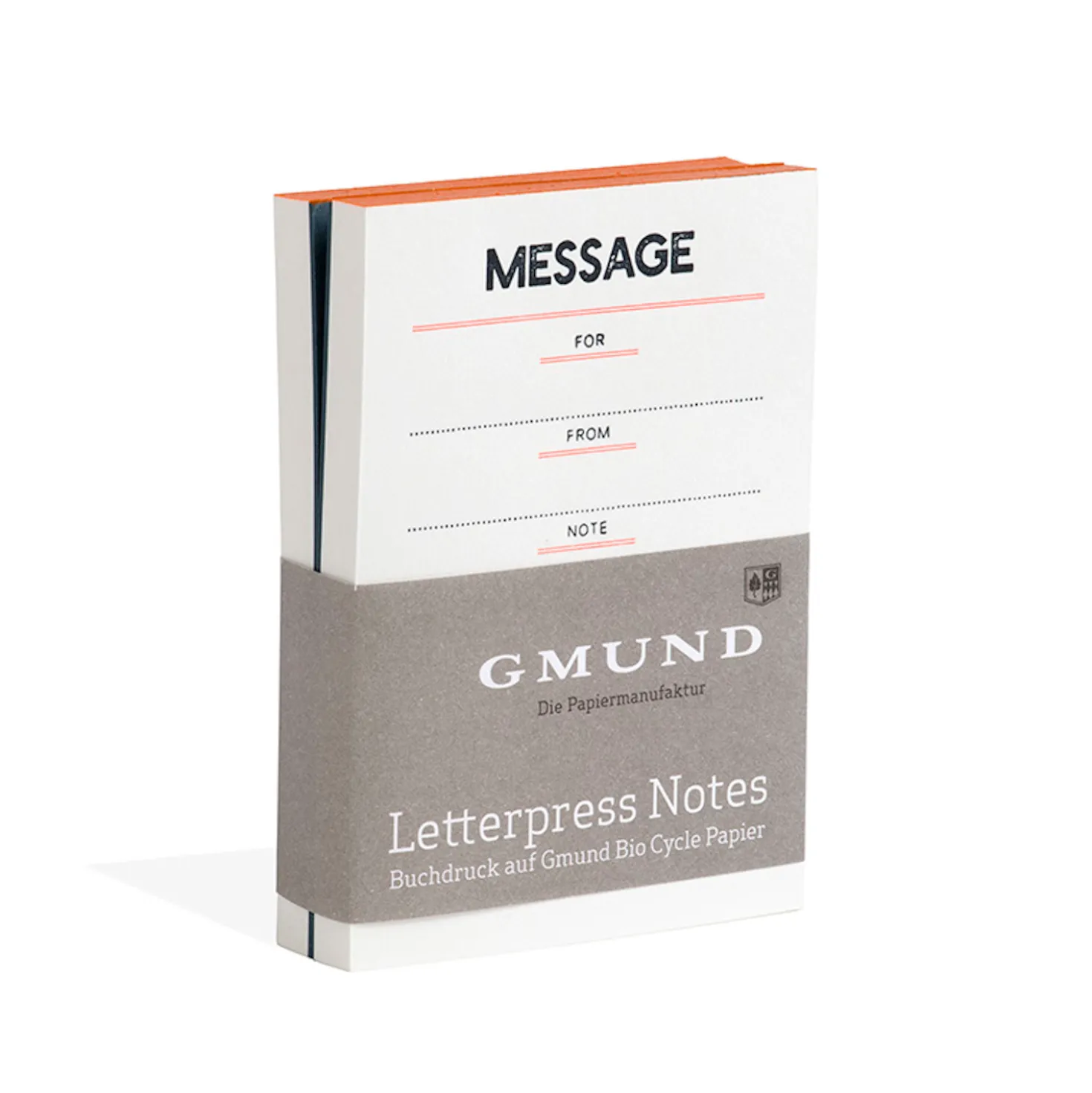 Letterpress Notes Set Neon orange/blau