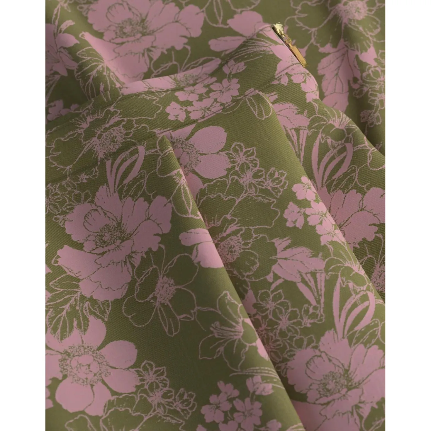 Midirock mit floralem Print