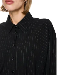 Nadelstreifen-bluse mit fledermausärmel