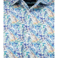 Softknit-hemd mit print, kurzarm