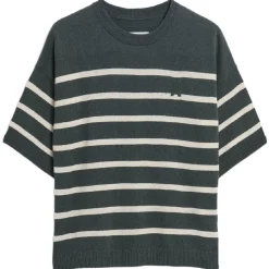 Striped linen blend sweater