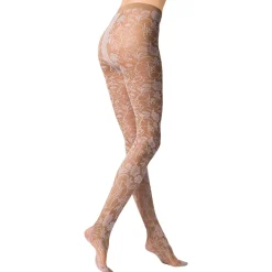 Strumpfhose mit Spitzenmuster