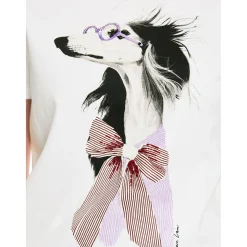 T-shirt mit hundeprint und details