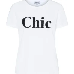 T-shirt mit perlenschriftzug